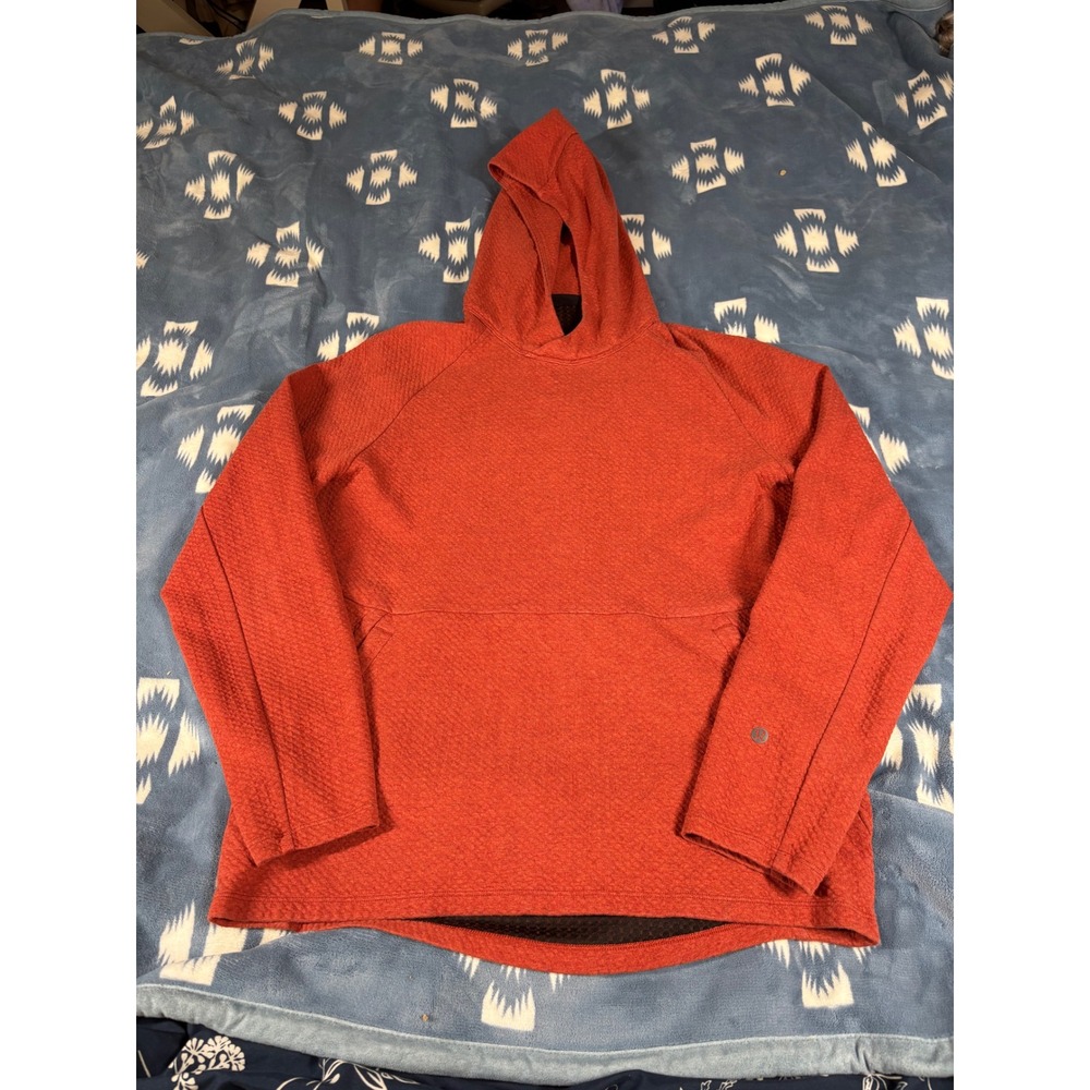 Lululemon Engineered Warmth Hoodie Burnt Orange Red Wool Blend Knit Size M